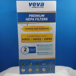 Veva Premium Hepa 2 Pack Replacement Filters Compatible with HP01, HP02, DP01